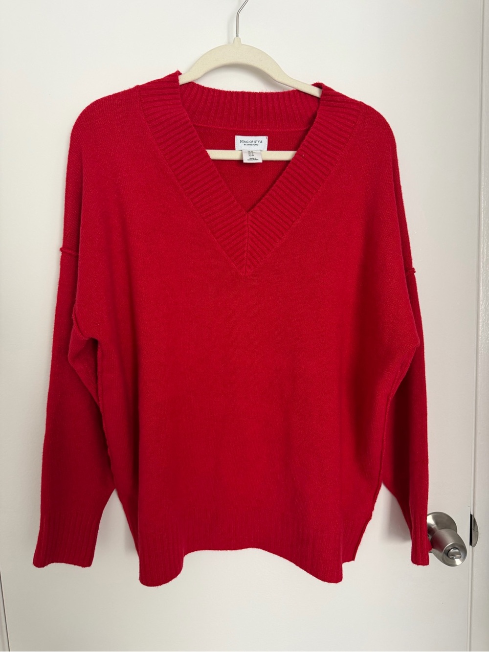 Song of Style Red V-Neck Sweater